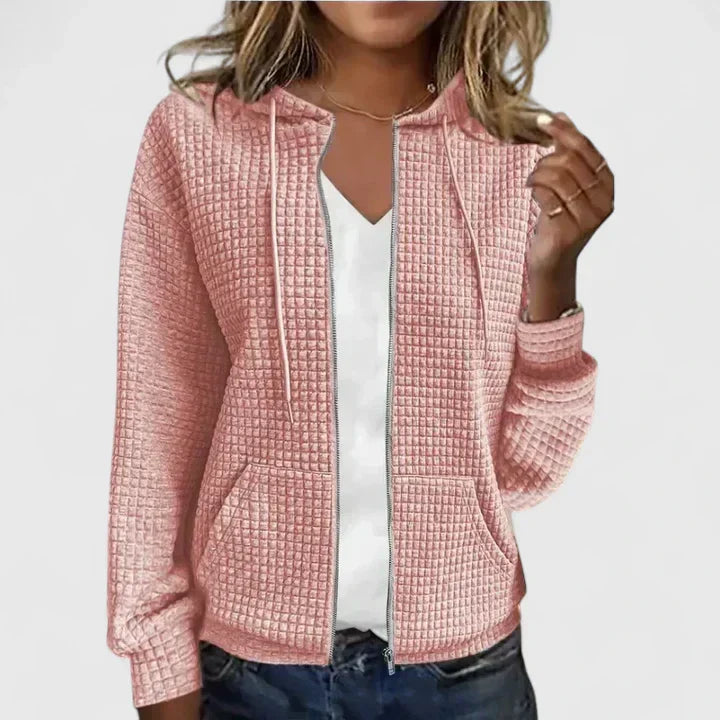 Indry | Textured Zip Cardigan