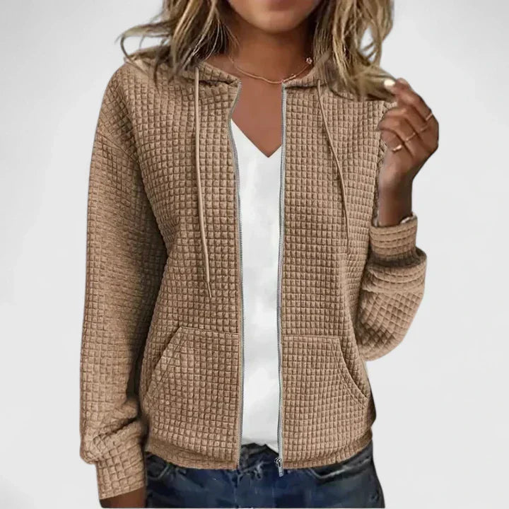 Indry | Textured Zip Cardigan