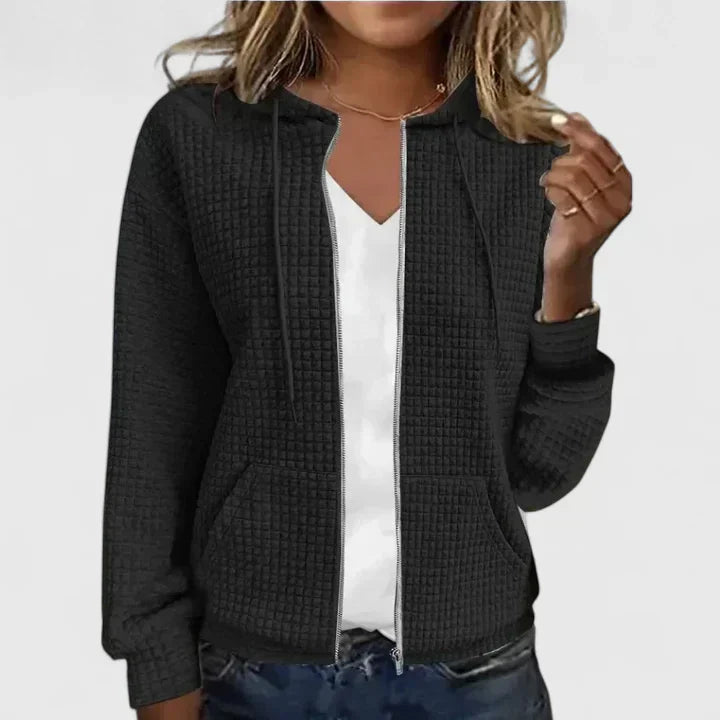 Indry | Textured Zip Cardigan