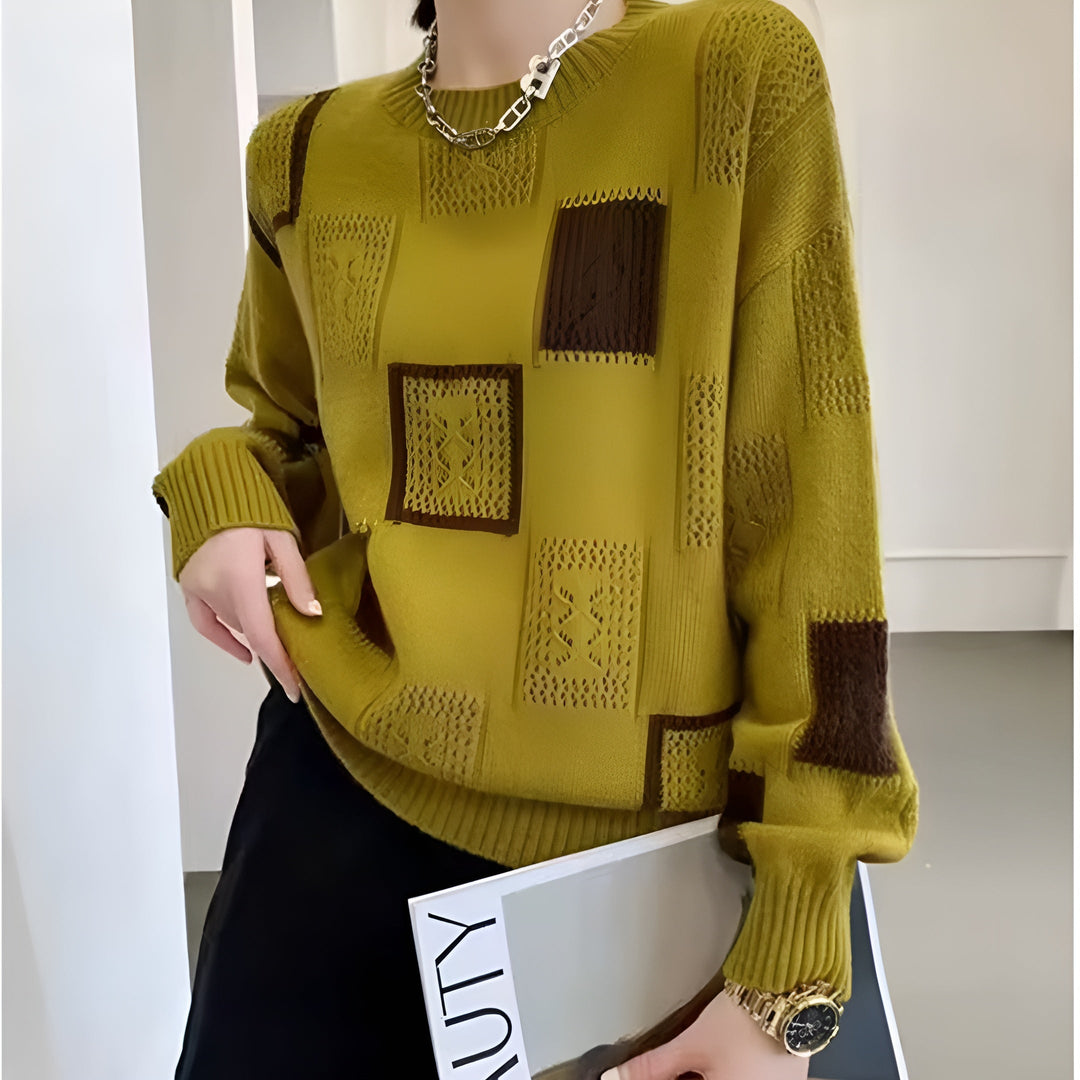 Annalene | Modern Patch Knit Sweater