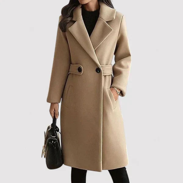Kiki | Wool Blend Coat with Belt