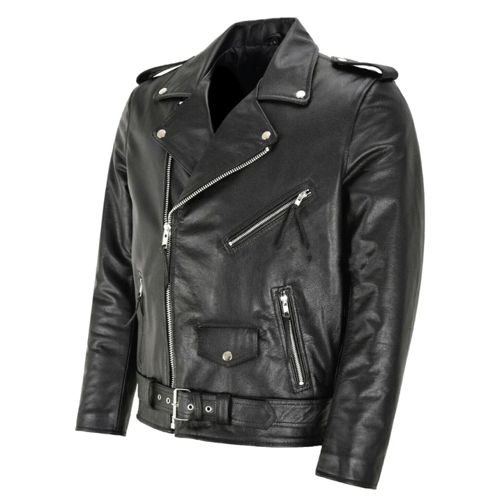 Kevin | Classic Leather Biker Jacket