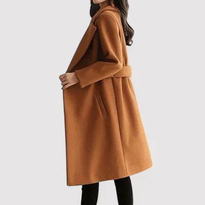 Kiki | Wool Blend Coat with Belt