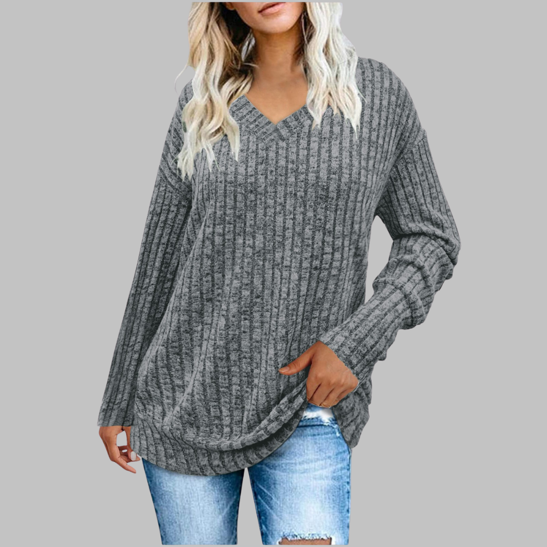Dewi | Comfy V-Neck Long Sleeve Top