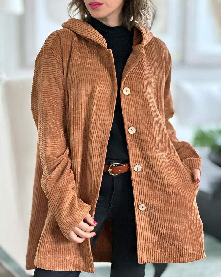 Noa | Cozy Corduroy Hooded Jacket