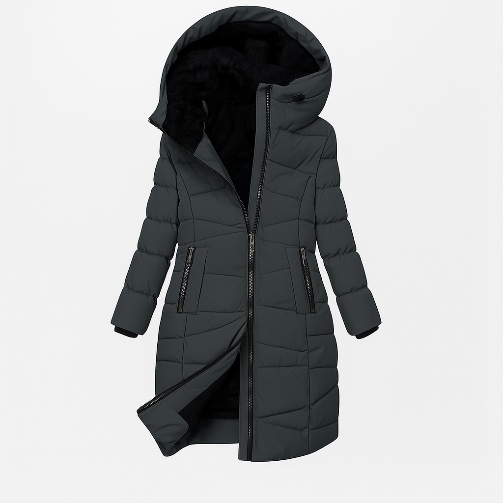 Kristianne | Long Quilted Hooded Coat