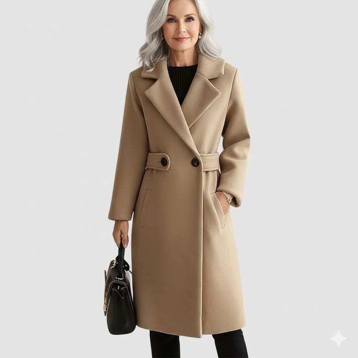 Kiki | Wool Blend Coat with Belt