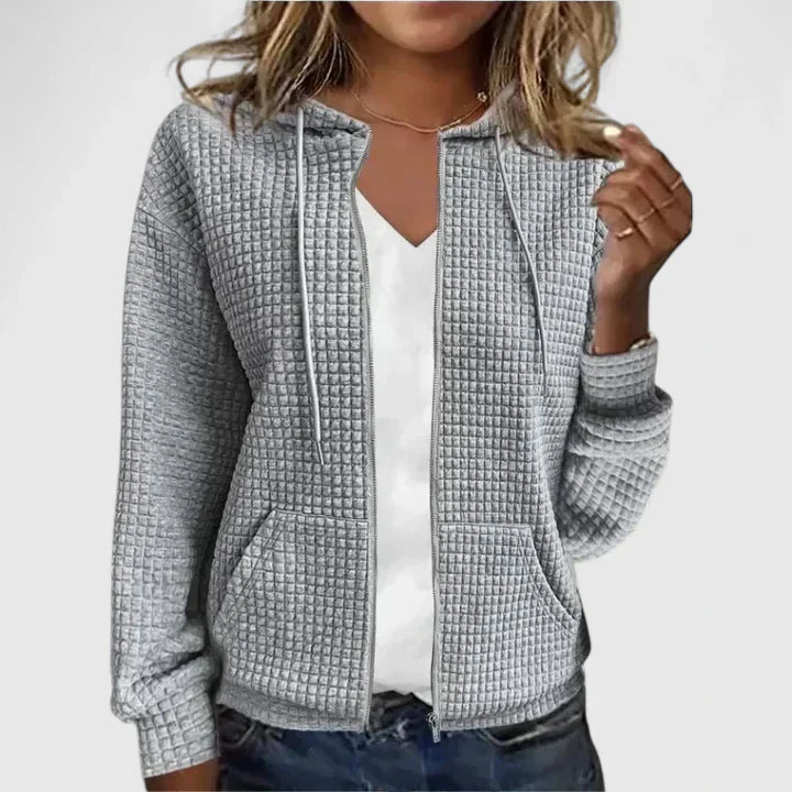 Indry | Textured Zip Cardigan