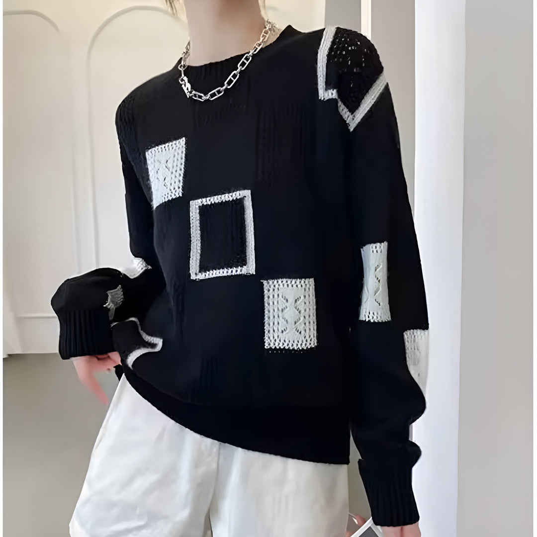 Annalene | Modern Patch Knit Sweater