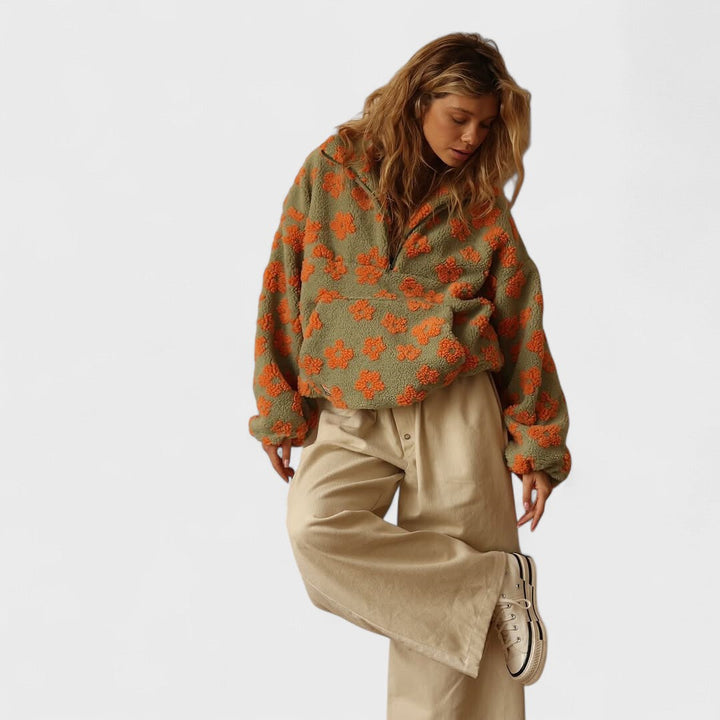 Lily | Flower Fleece Pullover
