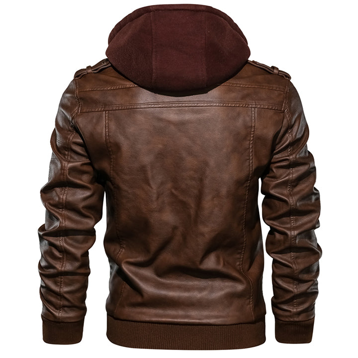 Ralph | Hooded Leather Bomber Jacket